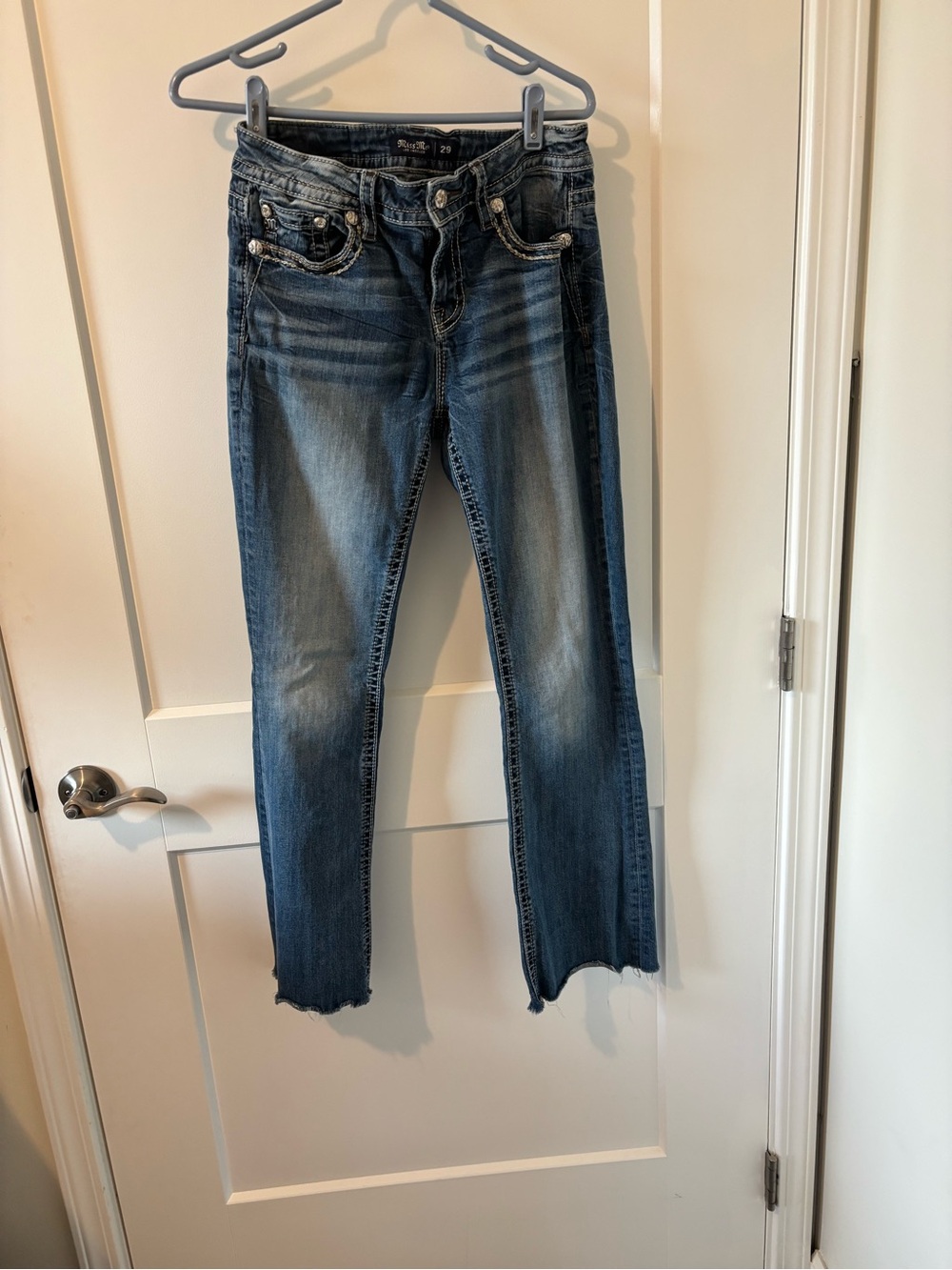 Miss Me Medium Blue Distressed Ankle Jeans
